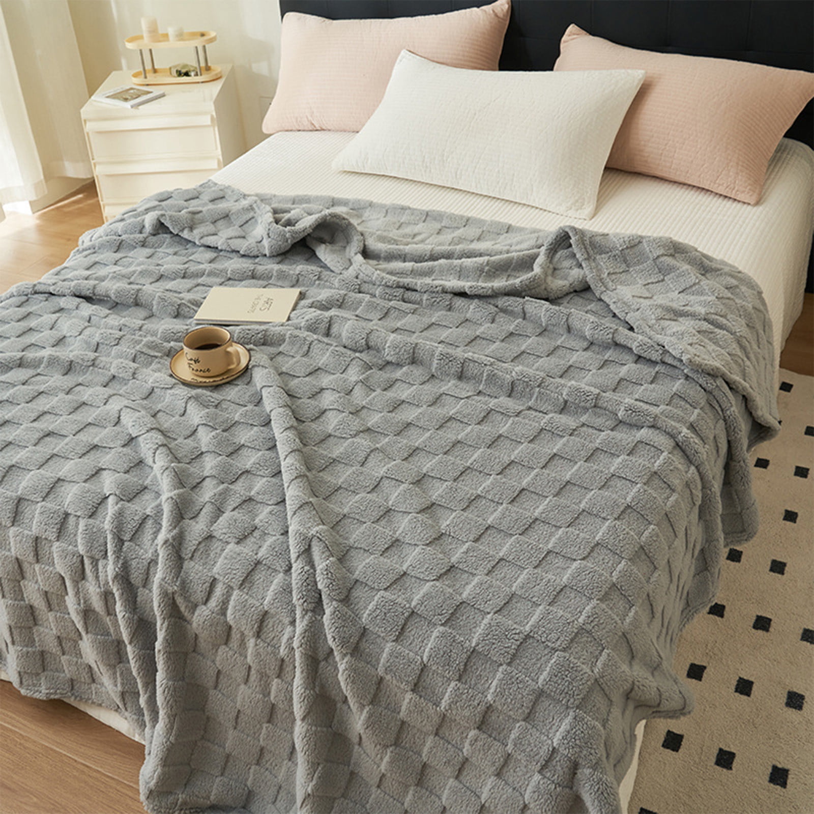 Mainstays Fleece Blanket with Satin Trim 1 Each Walmart