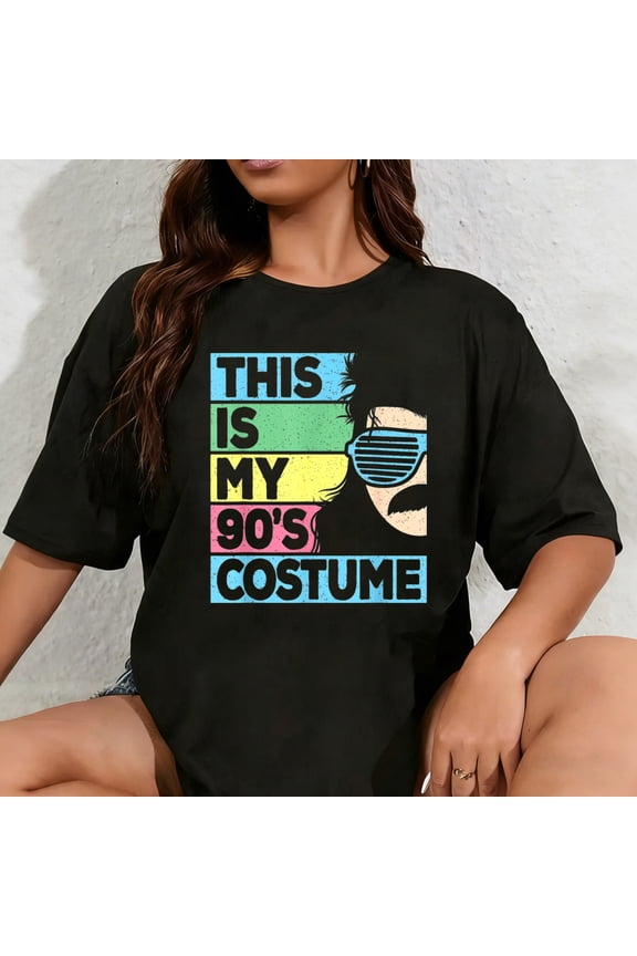 100% Cotton This is My 90's Costume Men 1990s 90s Outfit Disco Party T-Shirt