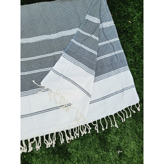 100% Cotton Throw Blanket 50"X60"-Easy fold throw -Black