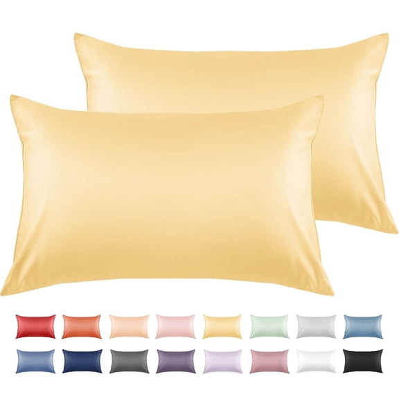 Warmstar 100% Cotton Toddler Pillowcase Set of 2, 600 Thread Count for Kids (13"x 18"), Soft, Breathable & Durable Cotton Cover with Envelope Closure,Mustard Yellow