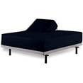 thumbnail image 1 of 100% Cotton Top Split Queen Fitted Sheet for Adjustable beds, 300 TC 15" Deep Pocket 1 PC Half Split Fitted Sheet Only, Split Down 34 inches from The Top-Navy Blue Solid-Split Queen Size, 1 of 5