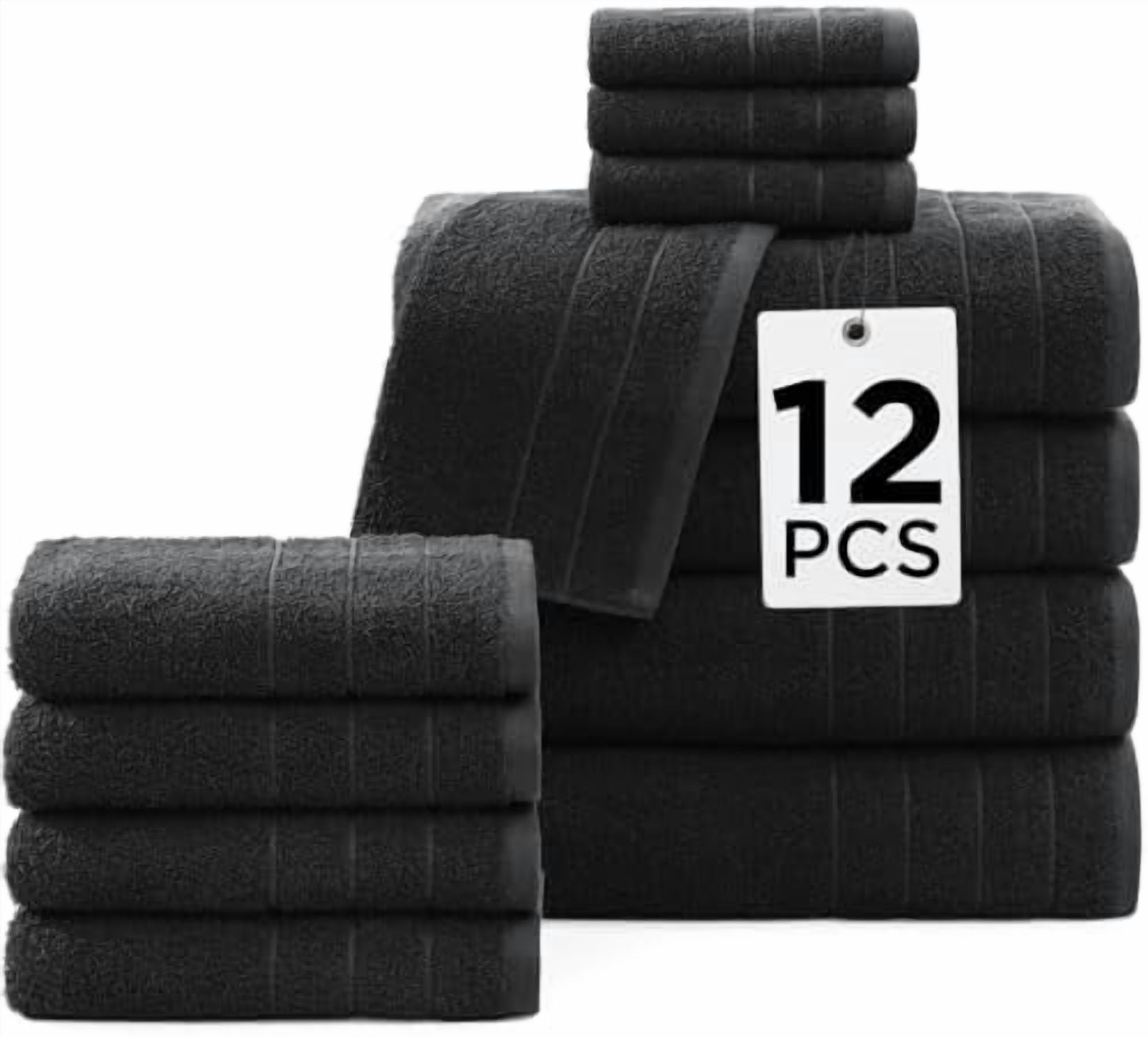 100% Cotton Towel Set for Bathroom - 12 Piece - Super Soft, Hotel ...