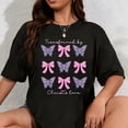 thumbnail image 1 of 100% Cotton Transformed By Christs Love Coquette Bow Christian Women T-Shirt, 1 of 5