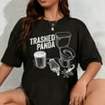 thumbnail image 1 of 100% Cotton Trashed Panda Funny Drunk Racoon T-Shirt, 1 of 5