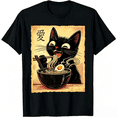 thumbnail image 1 of [100% Cotton] Trendy Graphic Funny T-Shirt - Funny Cat Ramen Graphic Tee Japanese Kawaii Anime Cat T-Shirt - Men Women Loose Sports T-Shirt Golf Gift T-Shirt For Men And Women, 1 of 6
