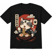 [100% Cotton] Trendy Graphic Funny T-Shirt - Cat Ramen Graphic Tee ...