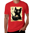 thumbnail image 1 of [100% Cotton] Trendy Graphic Funny T-Shirt - Funny Cat Ramen Graphic Tee Japanese Kawaii Anime Cat T-Shirt -  Men Women Loose Sports T-Shirt Golf Gift T-Shirt For Men And Women, 1 of 2