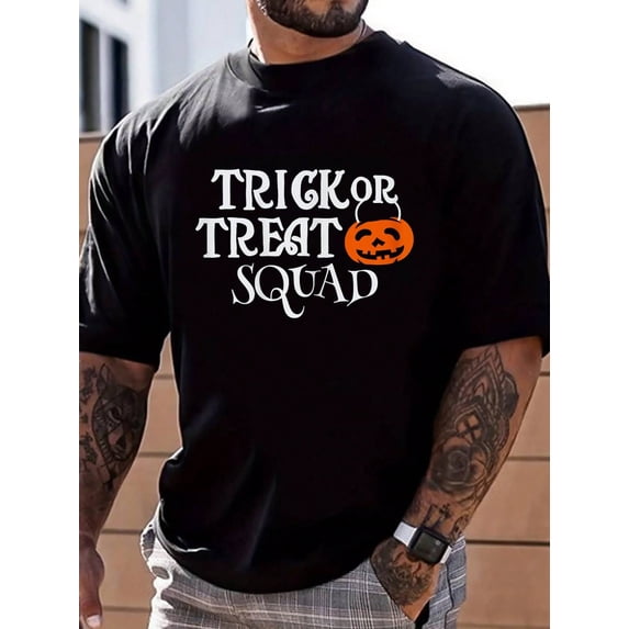 100% Cotton Trick Or Treat - Halloween Candy T-Shirt Street Hip-Hop Style Men's T-Shirt