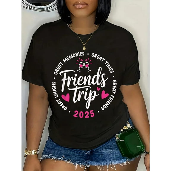 100% Cotton Trip Vacation 2025 Friends Matching Group T-Shirt