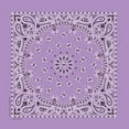 thumbnail image 1 of 100% Cotton True two-sidede print Rolled-hem edges 22"x22" Paisley Bandana Head Wrap, USA Lavender, 1 Piece, 1 of 8