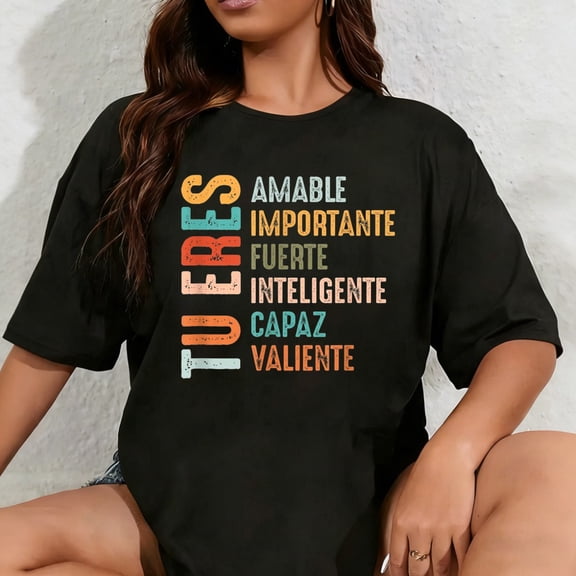 100% Cotton Tu Eres Amable Importante Spanish Hispanic Mental Health T-Shirt