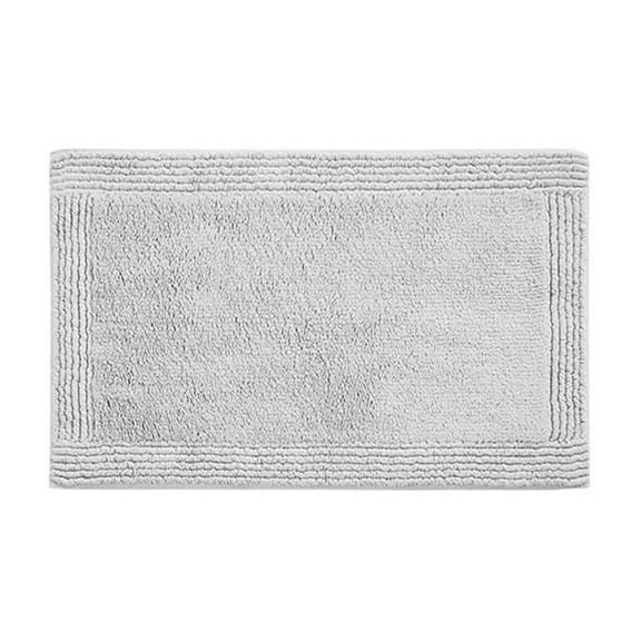 100% Cotton Tufted 3000GSM Reversible Bath Rug Grey 21x34"