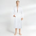 thumbnail image 1 of 100% Cotton Turkish Bathrobes, Soft Absorbent Lightweight Men Robes, Medium, White, 1 of 9