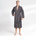 thumbnail image 1 of 100% Cotton Turkish Bathrobes, Soft Absorbent Lightweight Men Robes, X-Large, Gray, 1 of 9