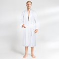 thumbnail image 1 of 100% Cotton Turkish Bathrobes, Soft Absorbent Lightweight Men Robes, X-Large, White, 1 of 9