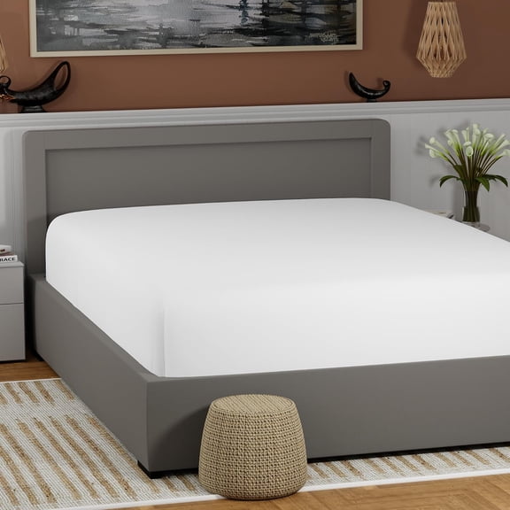 100% Cotton Twin Arctic White Fitted Sheet Only, Back to School College Essentials Mattress Fitted Sheet (39 W x 75 L), Lightweight, Highly Breathable, Cool & Crisp, 17" Deep Pocket Bed Sheets