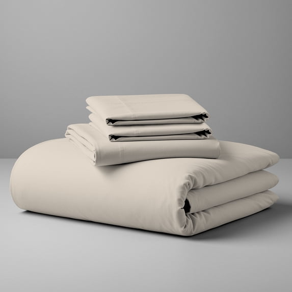 Purity Home Twin Bed Sheet Set - 100% Cotton Percale - Cool, Crisp, Breathable & Durable 3-Piece - Ivory