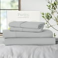 thumbnail image 1 of Purity Home Twin Bed Sheet Set - 100% Cotton Percale, 400 Thread Count - Cool, Crisp, Breathable & Durable 4-Piece - Light Grey, 1 of 9