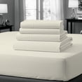thumbnail image 1 of Purity Home 100% Cotton Twin Bedsheet Set, Sateen Green Wrinkle-Resistant 3-Piece Set Ivory, 1 of 14