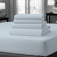 thumbnail image 1 of Purity Home 3-Piece 100% Cotton Sateen Bedsheet Set, Twin Light Blue  – 400 Thread Count, Wrinkle-Resistant, Soft & Breathable, Deep Pocket, 1 of 14