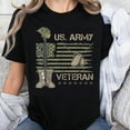 thumbnail image 1 of 100% Cotton US Army Veteran T-Shirt Military Flag Camo Helmet Boots Dog Tags Graphic Tee for Men Women Veterans Day Gift, 1 of 5