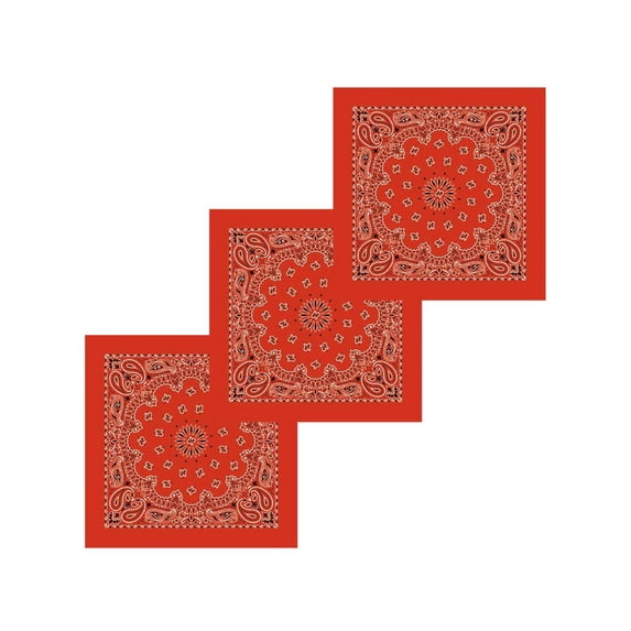 100% Cotton USA Made Multi-Purpose Bandana Head Wrap Set, USA Blue, 3 Pieces