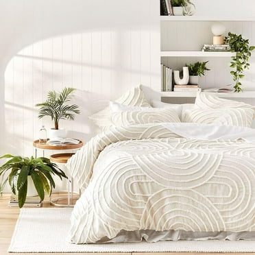 100 % Cotton Ultra Luxury Tufted Duvet Cover Set ,Tufted Bedding Set ,Elegant Tufted Duvet Cover Set with Stylish Textured Design Size Twin 68" x 90"