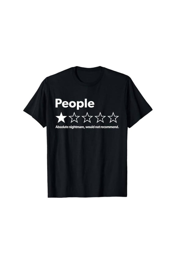 100% Cotton Unisex-Adults T-Shirt - Black, Small - Short Sleeve - Funny Review People One Star: Absolute Nightmare Would Not Recommend, Suitable for Mens & Womens Golf Gift T-Shirt For Men and Women