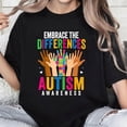 thumbnail image 1 of 100% Cotton Unisex Autism Embrace the Differences Autistic Autism Awareness T-Shirt, 1 of 5