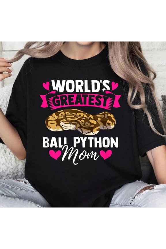 100% Cotton Unisex Ball Python Mom Snake Pet Owner Animal Ball Python T-Shirt