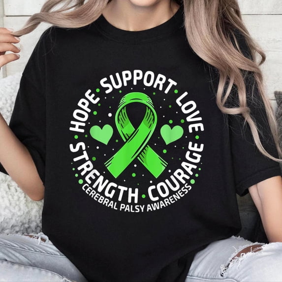 100% Cotton Unisex Cerebral Palsy Support Family Cerebral Palsy Awareness T-Shirt