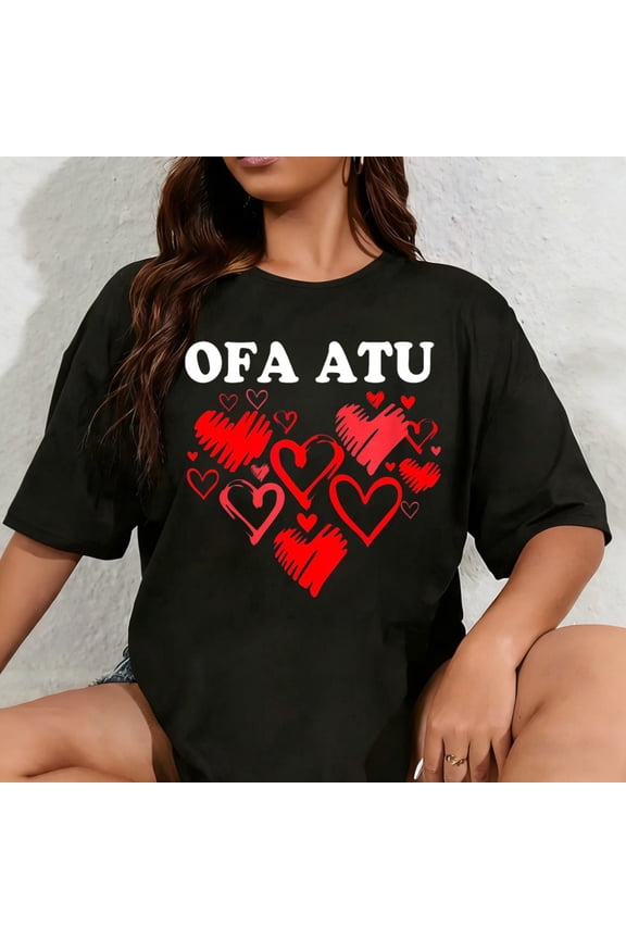 100% Cotton Unisex Cute Heart Tonga Language Tongan I Love You Ofa Atu T-Shirt