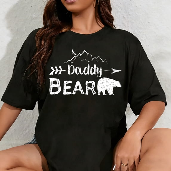 100% Cotton Unisex Daddy Bear Shirt Matching Family Mama Papa Bear Camping Gift T-Shirt
