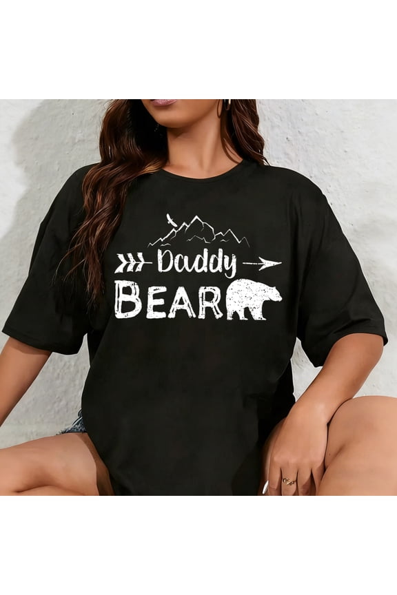 100% Cotton Unisex Daddy Bear Shirt Matching Family Mama Papa Bear Camping Gift T-Shirt