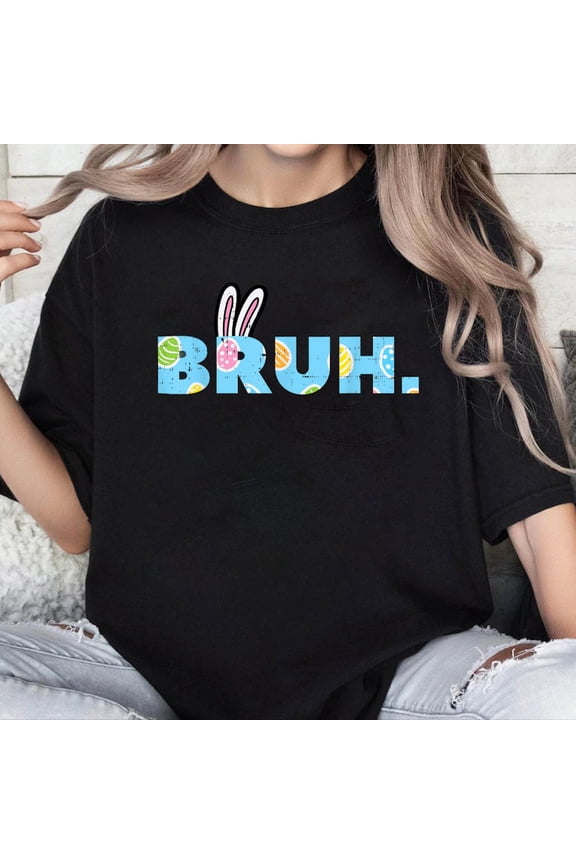 100% Cotton Unisex Easter Bruh Funny Meme Gamer Youth Teen Boys Men Kids T-Shirt