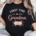 thumbnail image 1 of 100% Cotton Unisex First Time Grandma 2026 T-Shirt, 1 of 5