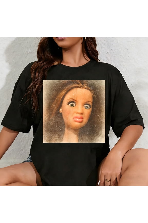 100% Cotton Unisex Funny Disgusting Doll face Meme T-Shirt