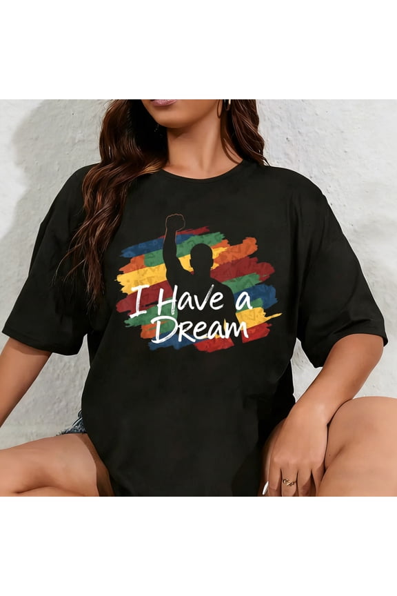 100% Cotton Unisex I Have A Dream Tee Black History Saying African Design T-Shirt