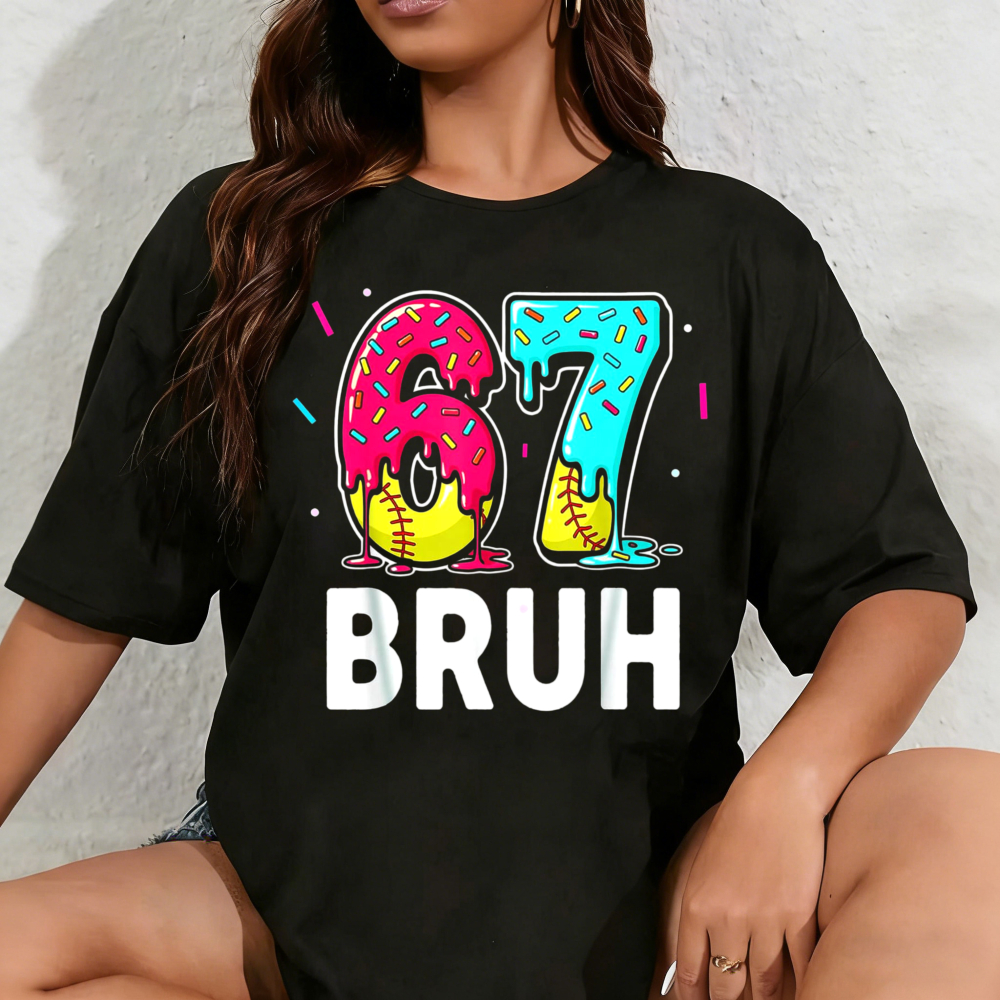 100% Cotton Unisex Ice Cream Dripping Softball Drip Fun 6 7 Six Seven ...