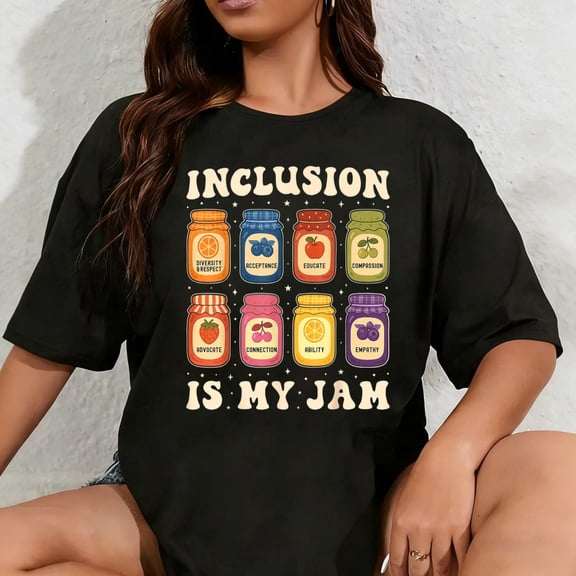 100% Cotton Unisex Inclusion is My Jam Special Ed Paraprofessional SPED para T-Shirt