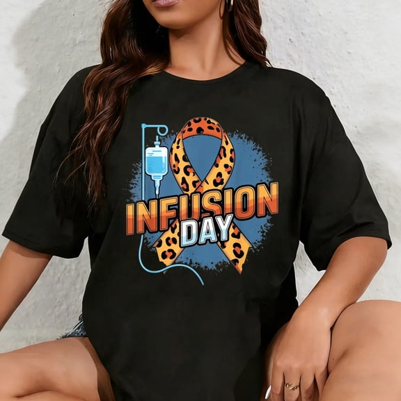 100% Cotton Unisex Infusion Day Multiple Sclerosis Awareness Orange Ribbon T-Shirt