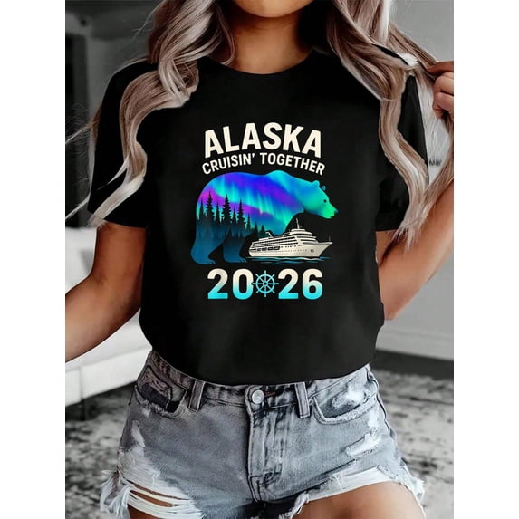 100% Cotton Unisex Matching Family Friends And Group Alaskan Alaska Cruise 2026 T-Shirt – Cute & Comfy, Casual Everyday Look, Perfect For Her