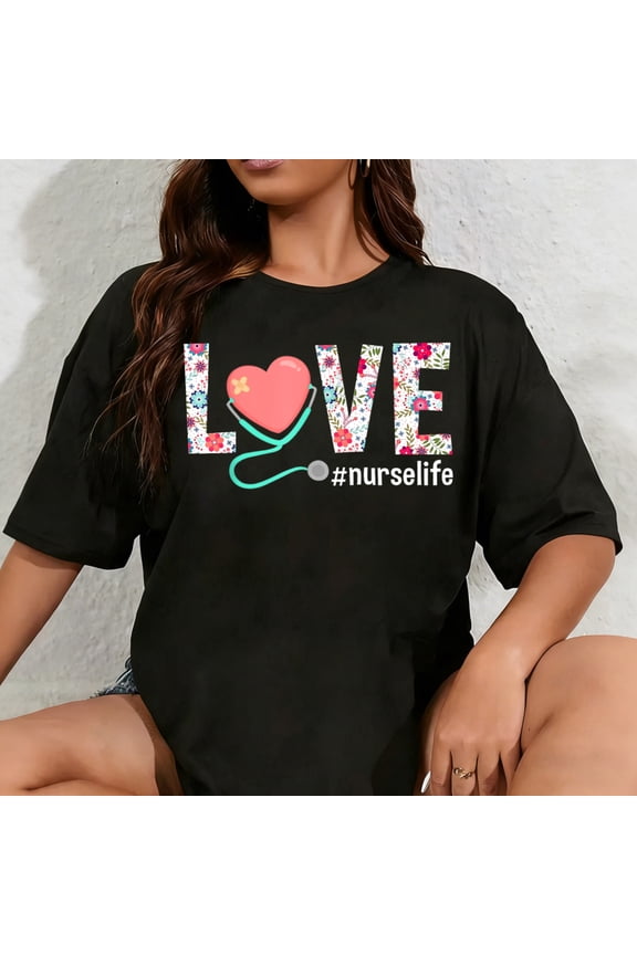 100% Cotton Unisex Nurse Life Nursing Clinical RN LPN T Shirt T-Shirt