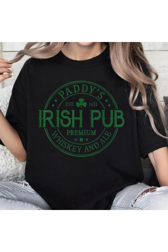100% Cotton Unisex Paddy's Irish Pub Whiskey Beer Ireland St Patrick's Day Tee T-Shirt