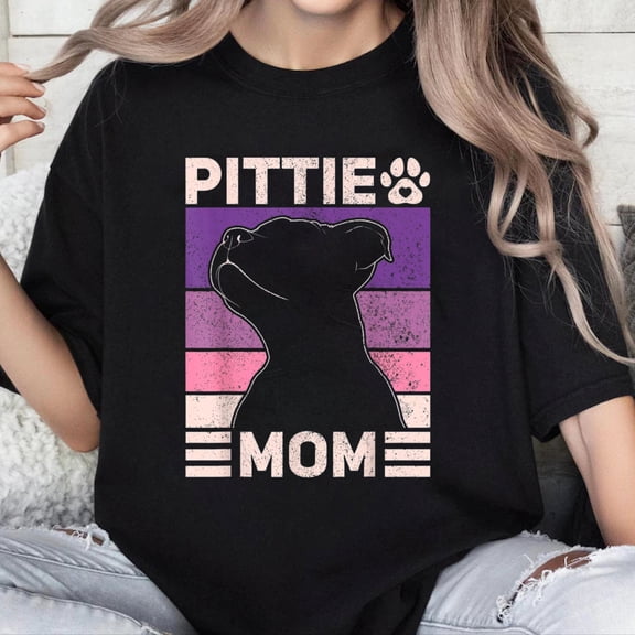 100% Cotton Unisex Pittie Mom Pitbull Mom Dog Owner Women Mothers Day Pit Bull T-Shirt
