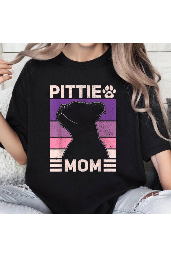 100% Cotton Unisex Pittie Mom Pitbull Mom Dog Owner Women Mothers Day Pit Bull T-Shirt