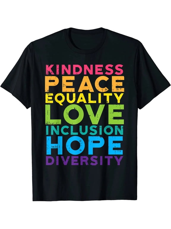 100% Cotton Unisex Pride Shirt, Rainbow Equality Graphic Tee for Men Women, LGBT Support T Shirt, Kindness Peace Love Awareness Apparel, Casual Short Sleeve Gift Shirt
