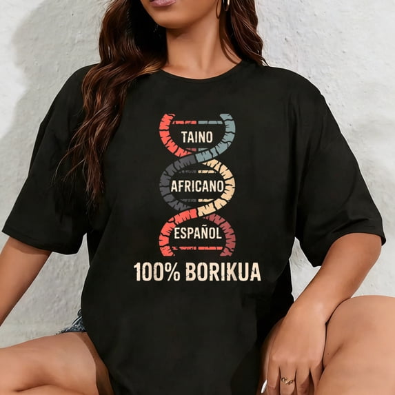 100% Cotton Unisex Puerto Rico Taino Borikua DNA T-Shirt
