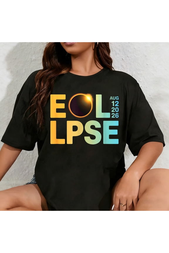 100% Cotton Unisex Solar Eclipse 2026 Eclipse Aug 12 2026 Sky Watching T-Shirt