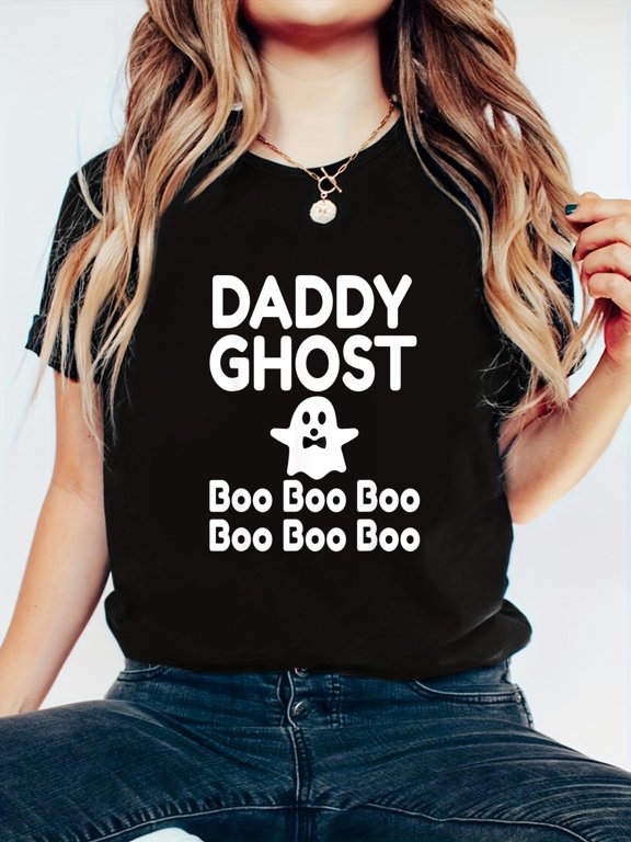 100% Cotton Unisex T Shirt Daddy Ghost Boo Boo Funny Halloweens for Dad T-Shirt